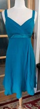 Silk Dress Nine West Sz 12 Blue Sleeveless Lined Beautiful Flowing