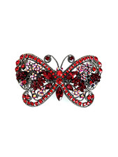 Unknown Designer Multicolor Crystal Butterfly Hair Claw Clip