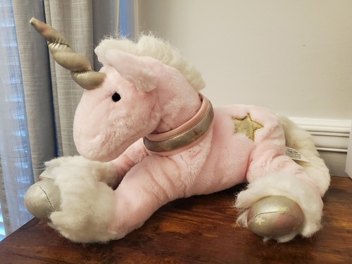 Animal Alley Unicorn Plush stuffed Pink white silver Star Toys R Us Floppy TLC
