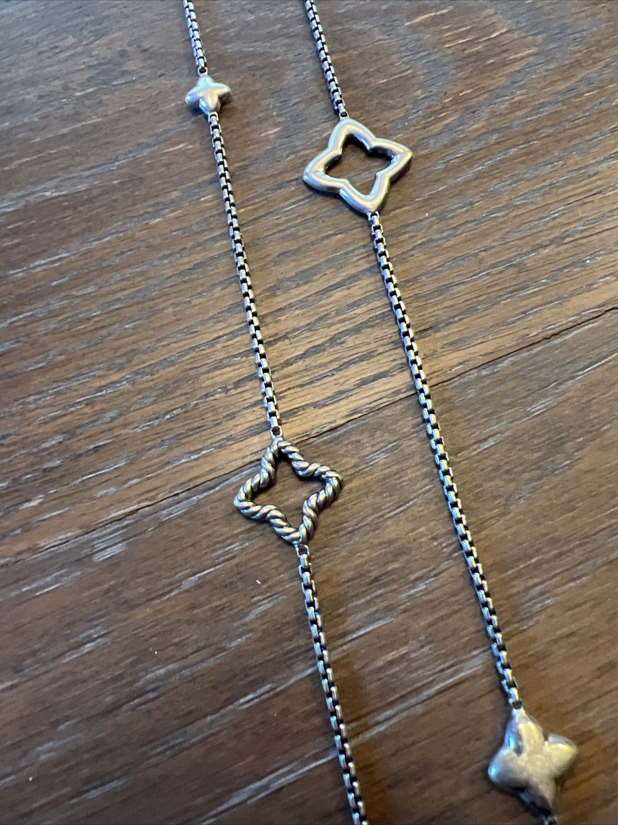David Yurman Quatrefoil Box Chain Necklace in Sterling Silver MSRP $750 David Yurman Quatrefoil Box Chain Necklace in Sterling Silver MSRP $750