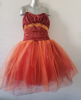 GIRLS CHILD X LARGE TUTU Rust Orange Sequin Lace Glitter