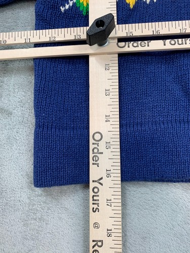 VTG McKids Girls 6 Blue Full-Zip Sweater Knit Argyle Diamond Mcdonalds - Picture 5 of 8