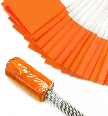 Zozen 100Pack Marking Flags Orange Marker Flags - 15X4X5 Inch Lawn Flags Land