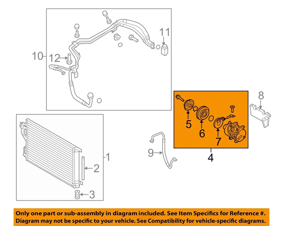 Used A/C Compressor fits: 2013 Kia Sportage  Grade A - Image 3 of 4