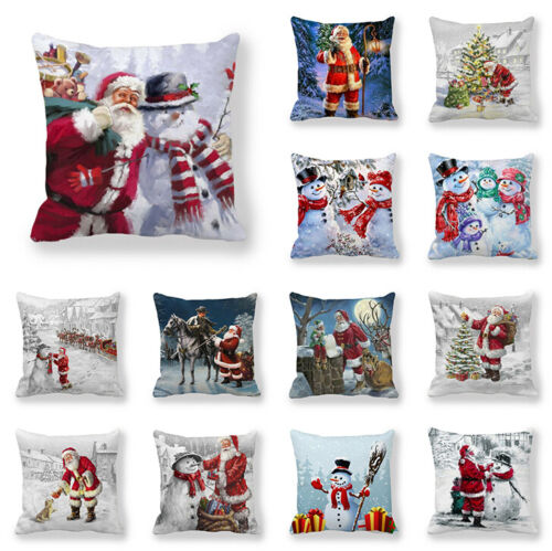 Cushion Snowman Pillow Cover Christmas Sell Hot Covers Sofa Decorative Case 3D - Picture 1 of 52