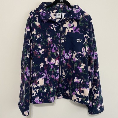 New Adidas Full Zip Fleece Athletic Jacket Floral FU3797 Retails $100 NWT  Sz M | eBay
