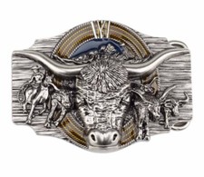 Cowboy Longhorn Belt Buckle Perfect Gift Stocking for him