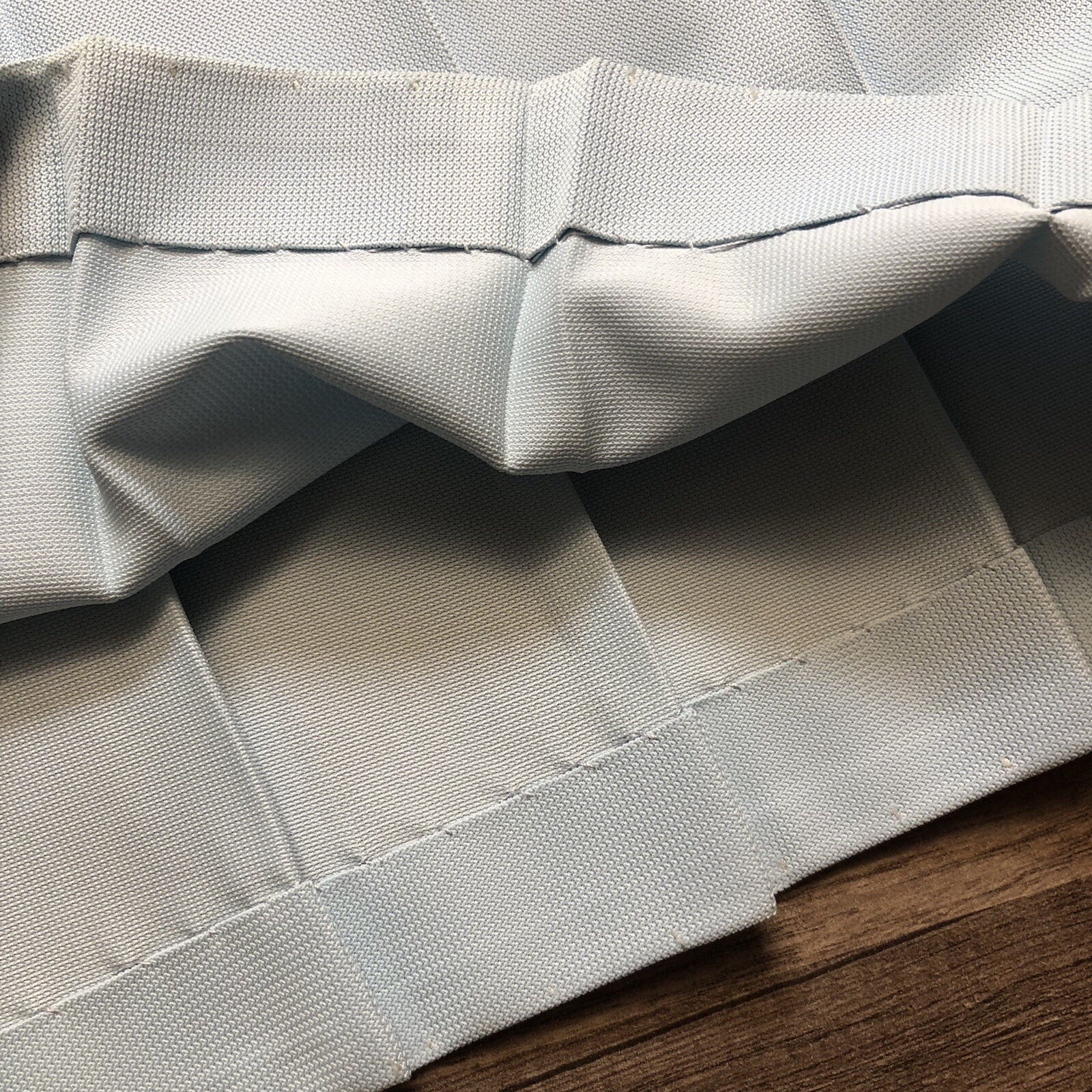 Vintage Carol Brent Pleated Polyester A Line Skirt Womens Small Baby Blue Skirt