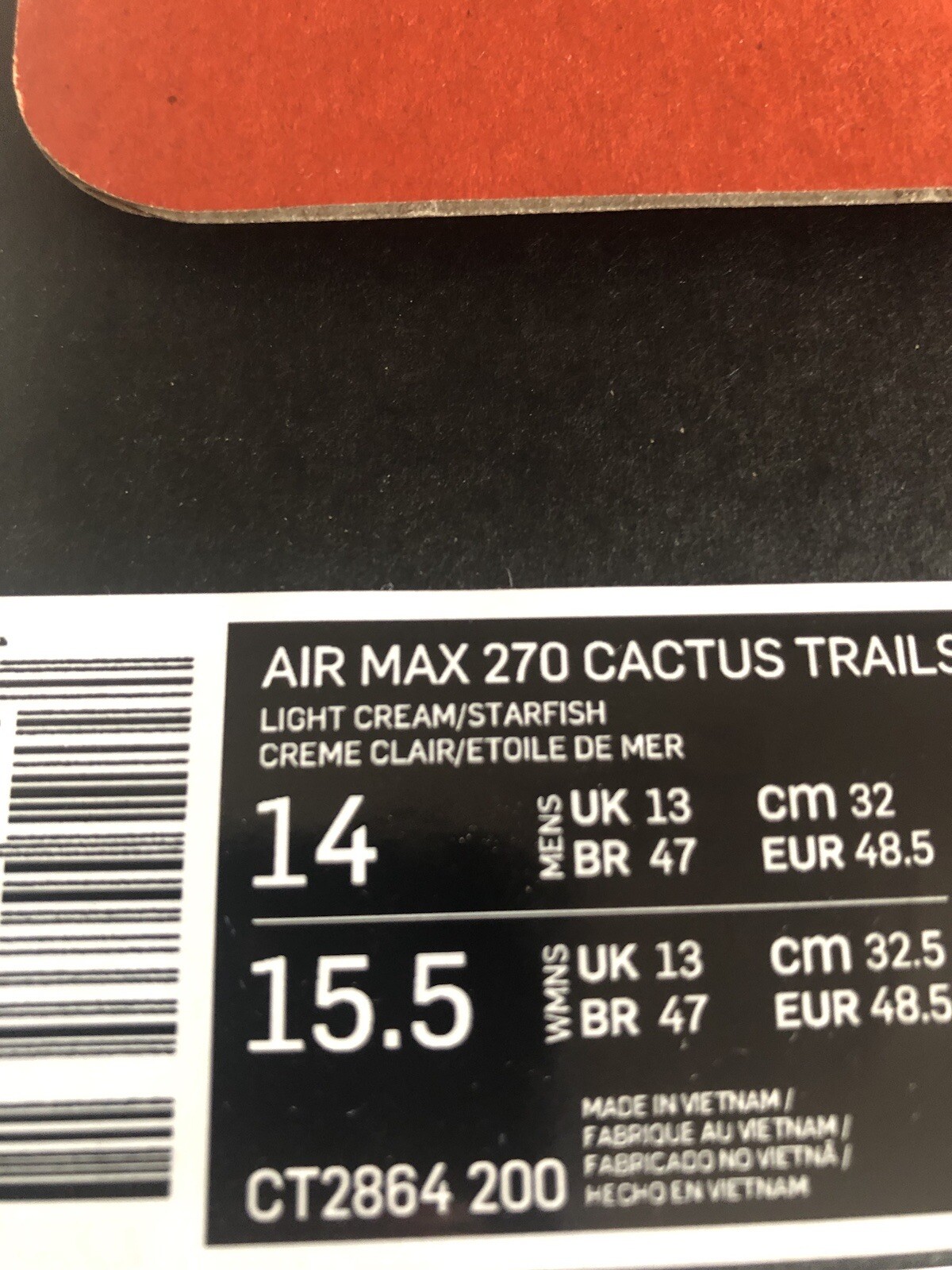 Nike Air Max 270 Travis Scott Cactus Trails size 14 new and ready to ship