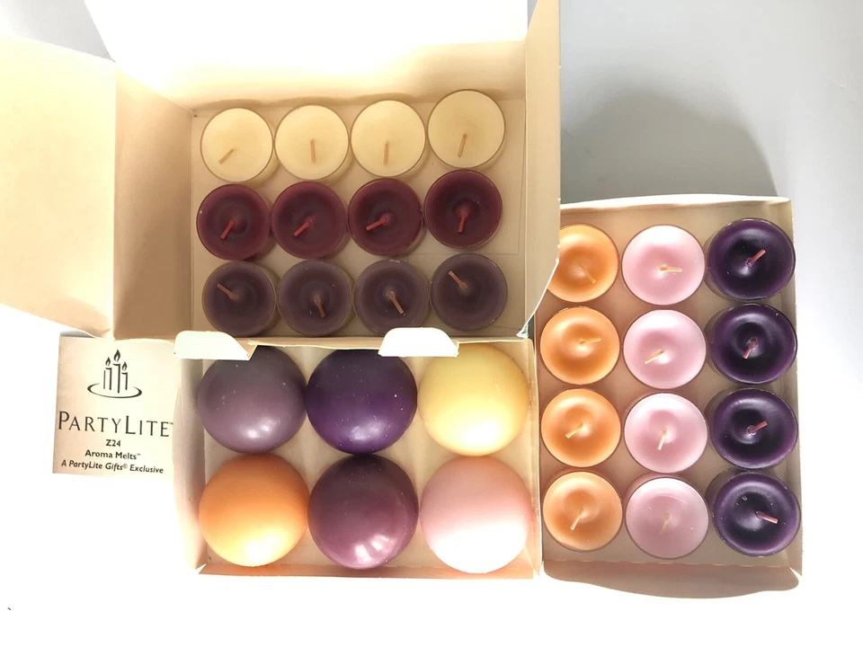Vintage PartyLite 6 Aroma Melts & 24 Tea Light Candle Set Retired Scents - Image 2 of 4