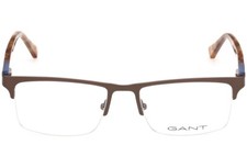 GANT GA3210 049 Brown Semi Rimless Metal Optical Eyeglasses Frame 54-18-145 GA