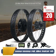 48V 72V 1000W 1500W 3000W Snow E-bike Fat Front Rear Hub Motor Wheel 20 24 26in