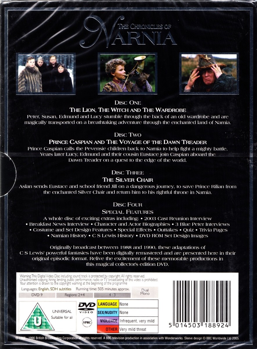 The CHRONICLES OF NARNIA 4 MOVIES COLLECTION DVD BOXSET 4 DISCS