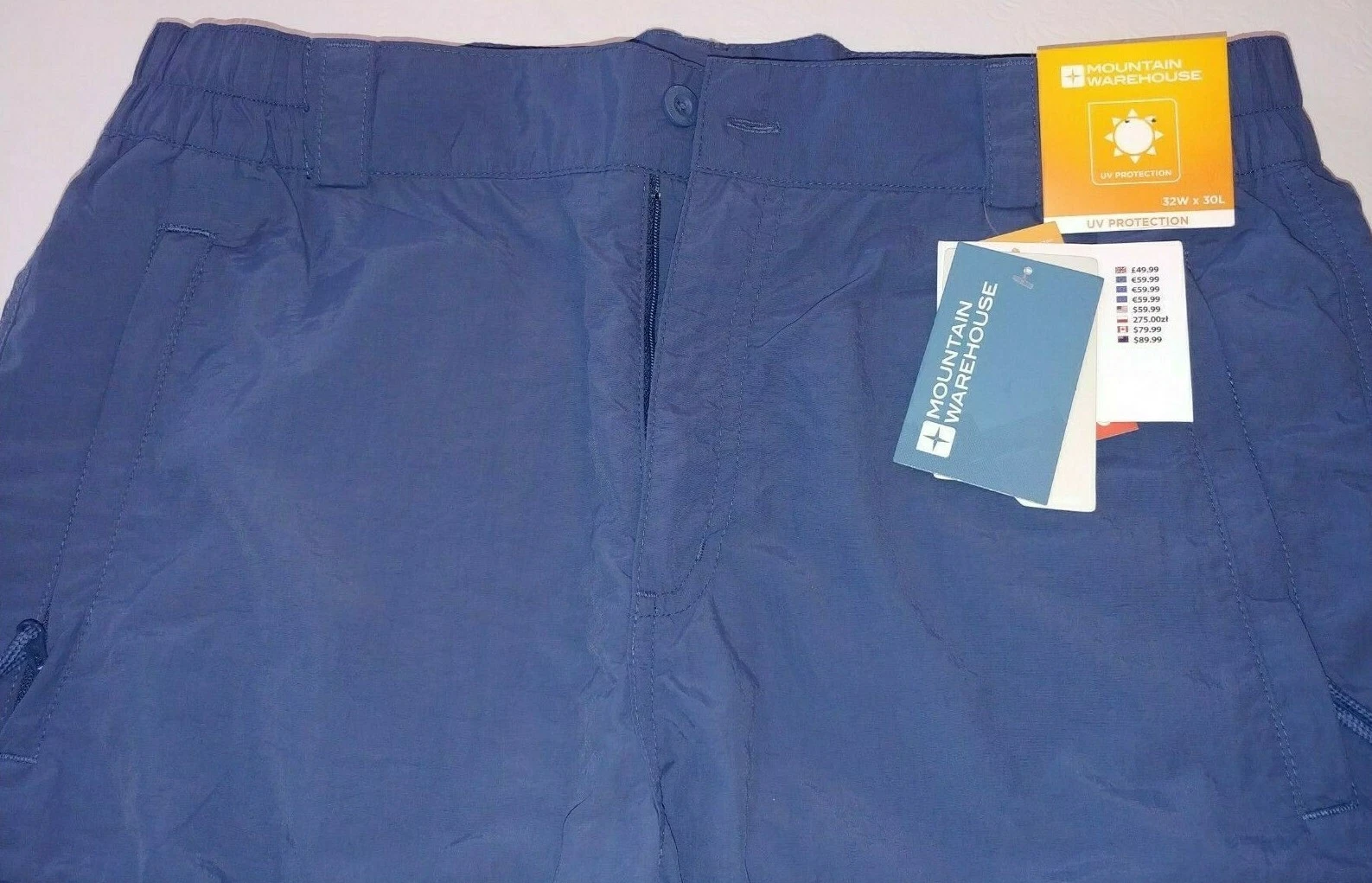 NEW Mountain Warehouse Mens Explore Pants 32W x 30L; UPF 50+