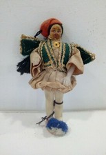 ANTICA VECCHIA BAMBOLA in PANNO - con abito TIPICO Anni '50/'60, UOMO REGIONALE