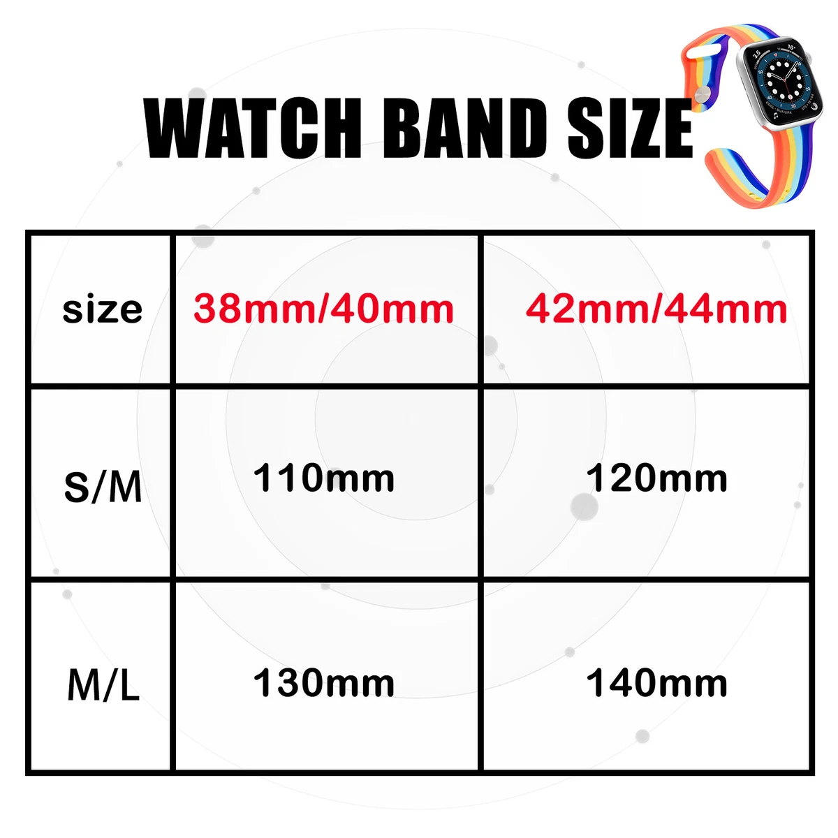 Apple watch 4 40mm band size sales