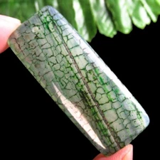 48x20x7mm Cyan Dragon Veins Agate Oblong Pendant Bead D74994