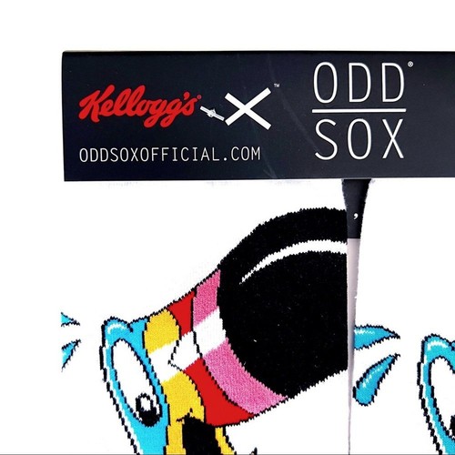 Odd Sox Froot Loops Cereal Crew Socks Mens Womens Mascot Toucan Sam Novelty Gift - Picture 2 of 7