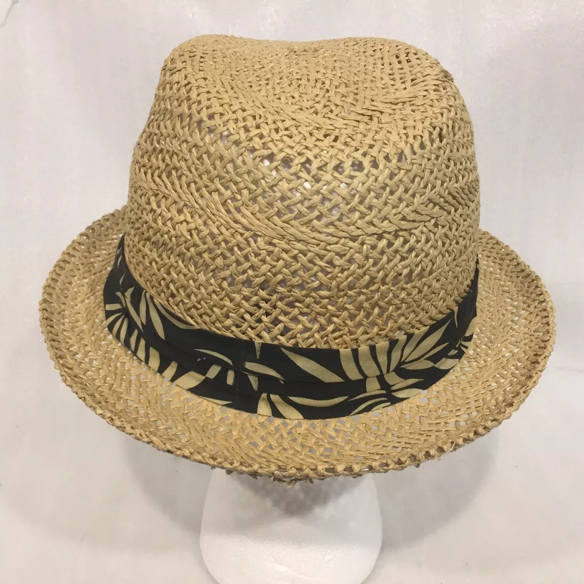 NEW Women s Natural Soft Paper Straw Fedora Hat With Tropical Band