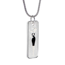 2022 Niue Little Black Dress 3.8g .999 Silver Coin PendantNecklace w/REALDiamond