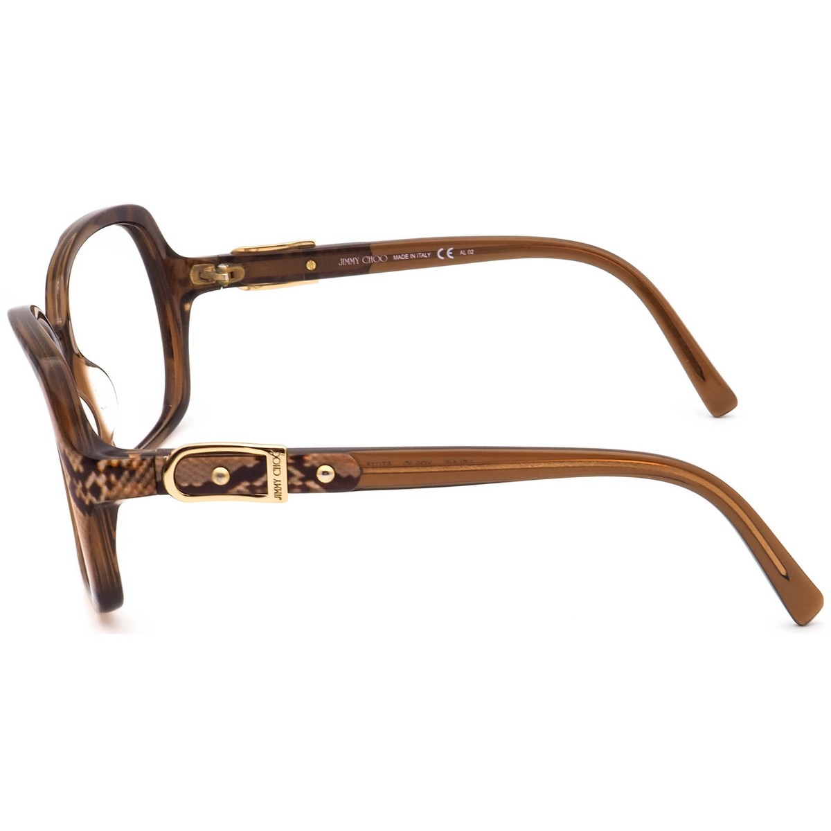 Jimmy Choo Women Snake Pattern LELA/S Sunglasses Gold Brown Eyeglasses JIMMY CHOO LAURA Gold Brown Animal Leopard Print Enamel  main image 2