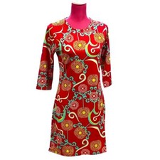 Tracy Negoshian Red Poppy Shift Dress, S, EUC