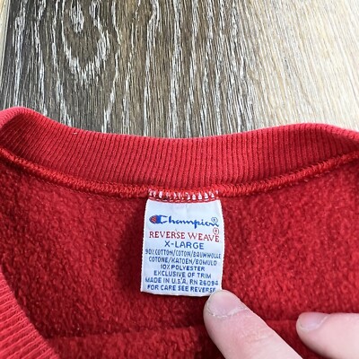 Vintage Champion Reverse Weave Sweatshirt Mens XL Red Embroidered Vintage Champion Reverse Weave Sweatshirt Mens XL Red Embroidered