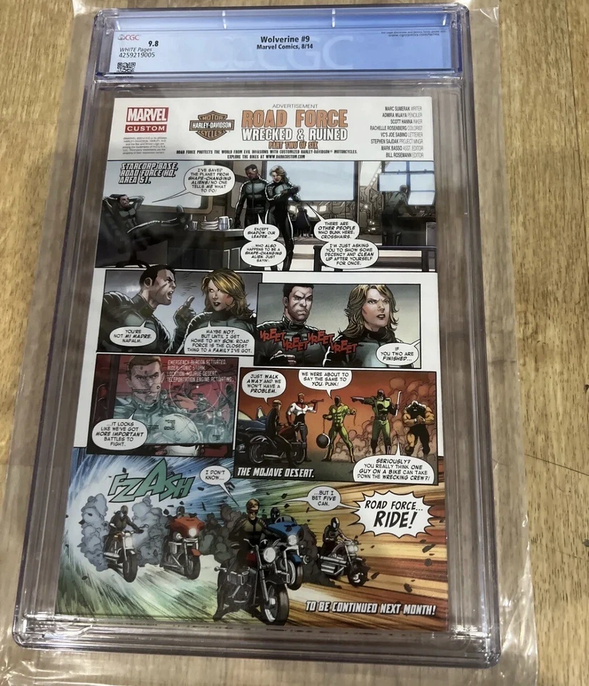 Wolverine #9 CGC 9.8 2014 Blue Text Paul Steve McNiven 3 month to Die Comic - Image 2 of 2
