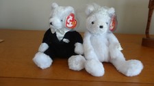 2002 TY Bride and Groom Beanie Baby Set. New with Tags, Retired. Mint Condition
