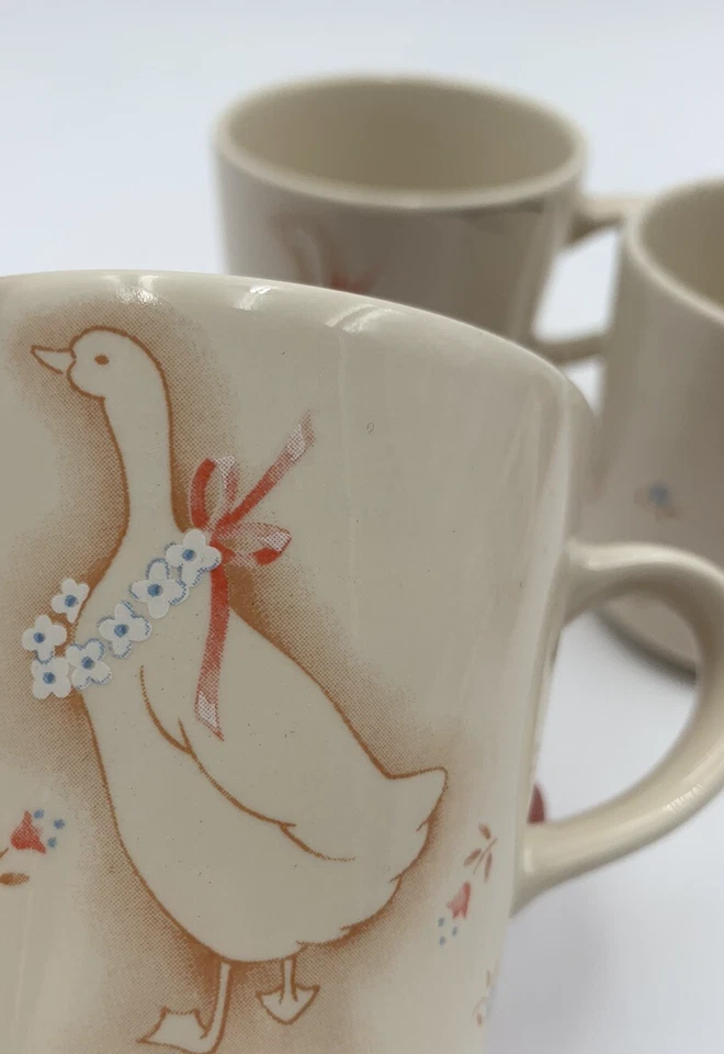 Juego de 3 tazas de café Corning de colección Promenade Country Geese Goose Cottagecore Foto 3 de 4