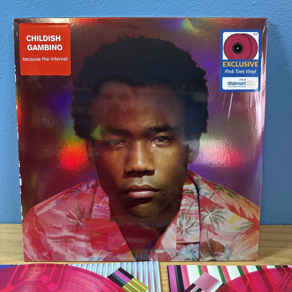 Childish Gambino Because the Internet 2LP Vinyl Record Walmart Pink Toes Excl Foto 3 de 4
