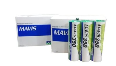 Yonex Mavis 350 Badminton Federbälle BRANDNEU | 10er Pack Röhren | Green Cap