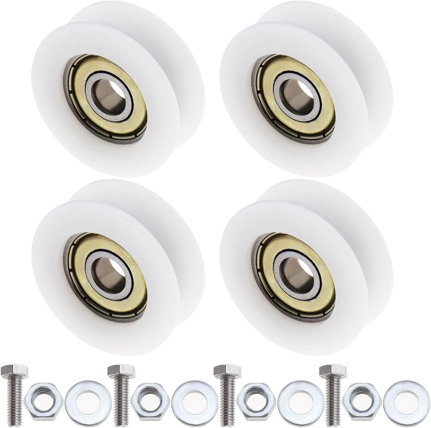 4Pcs Greenhouse Door Wheels 29mm Sliding Roller Kit Rail Replacement Set Parts