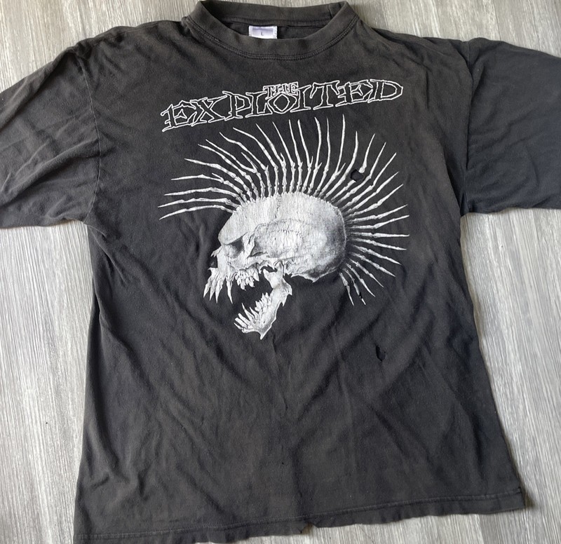 Vintage 80s The Exploited Punk Band T Shirt Skull Hardcore Very Rare