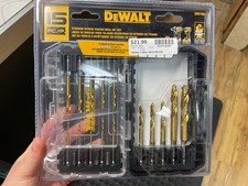 NEW-DEWALT 15PC. TITANIUM NITRIDE COATED DRILL BIT SET 15DD5166 ECP019341 