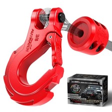 Autmatch 38 Winch Hook With Grade 70 Safety Latch For Off-road Red