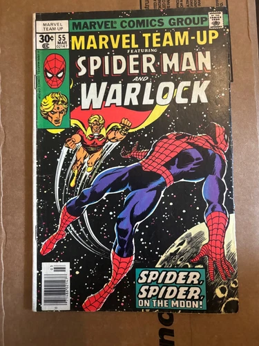 MARVEL TEAM-UP #55 F, Spider-Man, John Byrne-a, Marvel Comics 1977 Stock Image