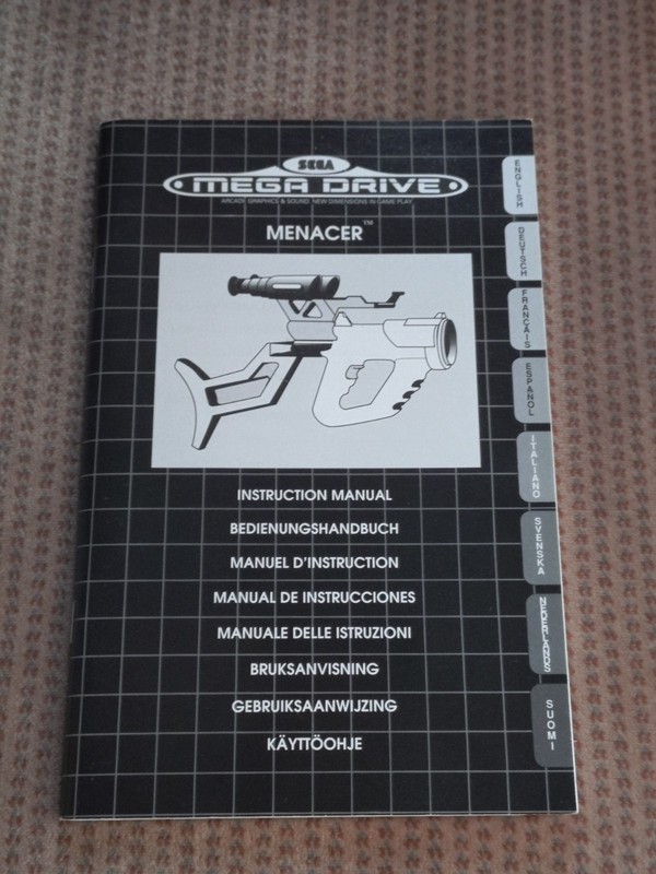 sega mega drive menacer instruction manual- vintage 1992