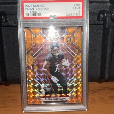 2023 Panini Mosaic Rookies Bijan Robinson #284 Orange Mosaic Prizm /199 RC Psa 9