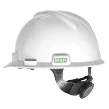MSA V-Gard Slotted Cap, Size Large, White, w/Fas-Trac III Suspension, 477482