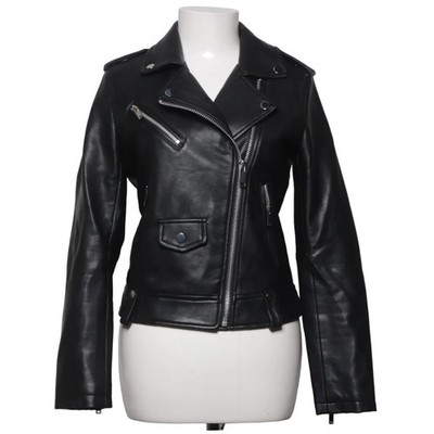 Mango Casual, Bikerjacke, Damen, Größe: S, Schwarz, Lederimitat, Einfarbig #Yvd