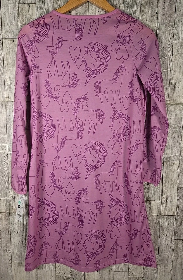 Camisón Carter's 12-14 Niñas Unicornio y Estrellas Patrón Manga Larga 2pk NUEVO Foto 3 de 4