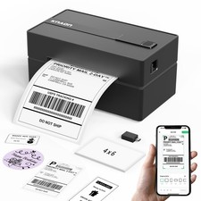 KNAON Bluetooth Thermal Shipping Label Printer 4x6 for Small Black