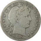 1905 Barber Quarter G Good Details Silver 25c Coin SKU:I21814
