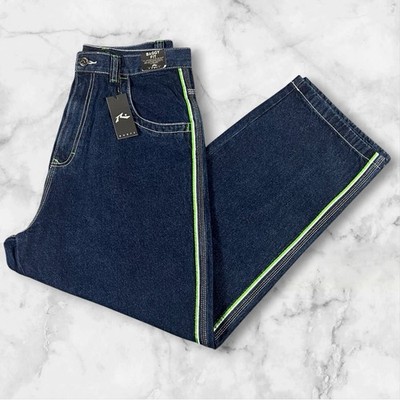Rusty Flip Daddy 2.0 Jeans Men s 32 Baggy Y2K Skater Surfer Streetwear NWT