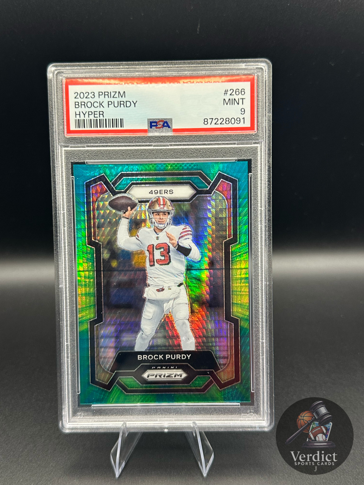 Brock Purdy 2023 Panini Prizm HYPER #266 /175 PSA 9 MINT