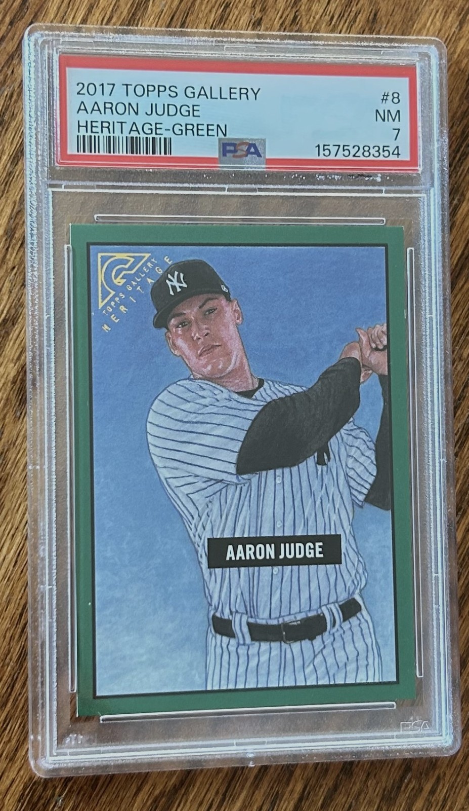 2017 Topps Gallery Heritage Aaron Judge Rookie green #239/250 PSA 7 NM NY Yankee