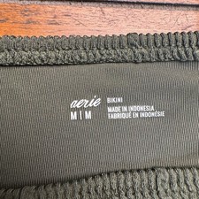 Aerie Bikini Bottoms Olive Green Textured Ribbed Swimsuit Size M