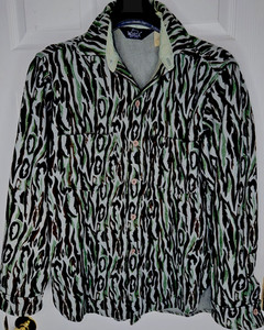 Vtg 80s Men Sz M Woolrich Wool Shadow Bark Button Up Shirt Shacket Camo Hunting