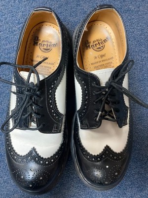 Vintage Doc Dr Martens 3989-34 Black White Wingtip Brogue Shoes UK